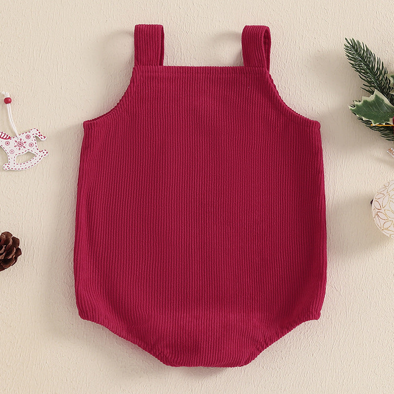 Adorable Embroidered Christmas Jumpsuit