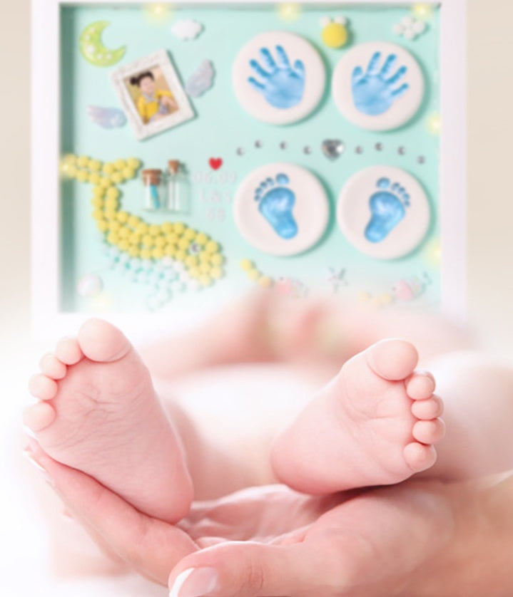 "DIY Baby Handprint & Footprint Keepsake Photo Frame"