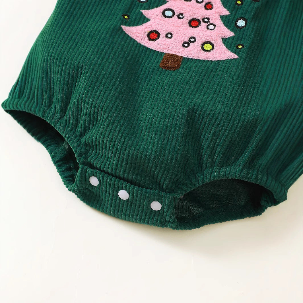 Charming Christmas Romper with Suspenders