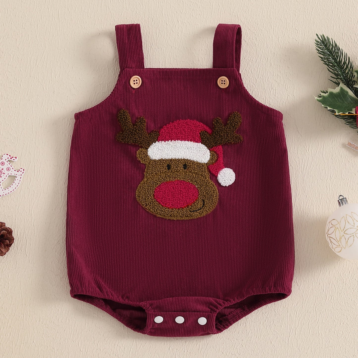 Adorable Embroidered Christmas Jumpsuit