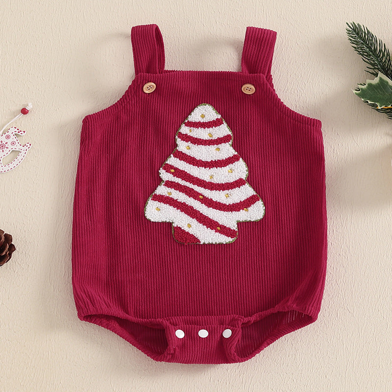 Adorable Embroidered Christmas Jumpsuit