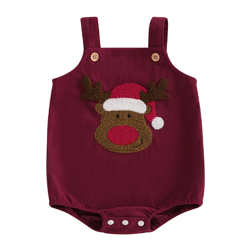 Adorable Embroidered Christmas Jumpsuit