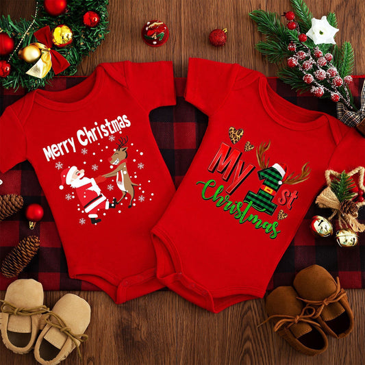 Adorable Red Deer Christmas Jumpsuit